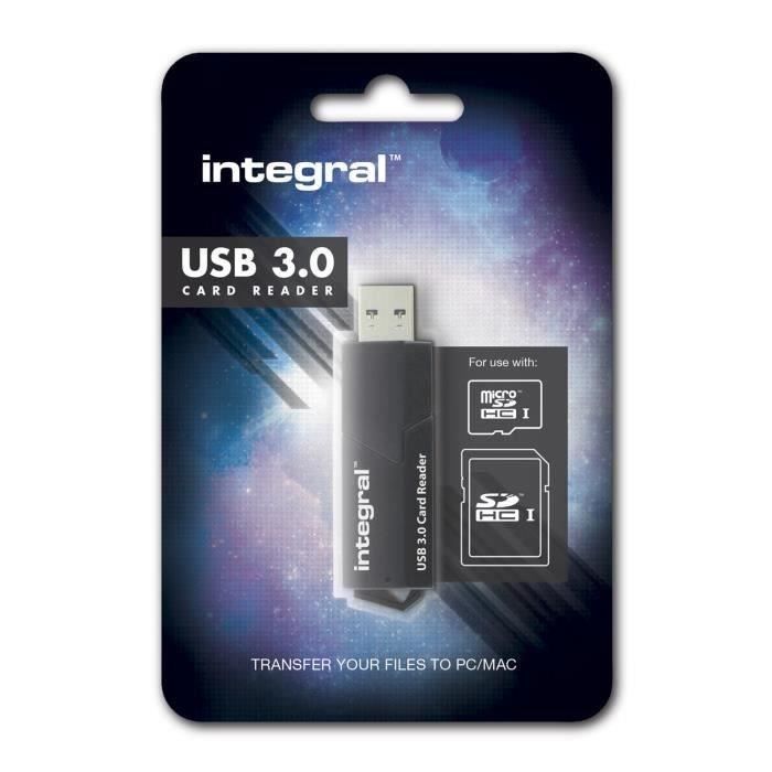 Lecteur Carte Mémoire 4-en-1 Integral - USB-C Et USB 3.0 Pour SD, MicroSD, CF Et MS