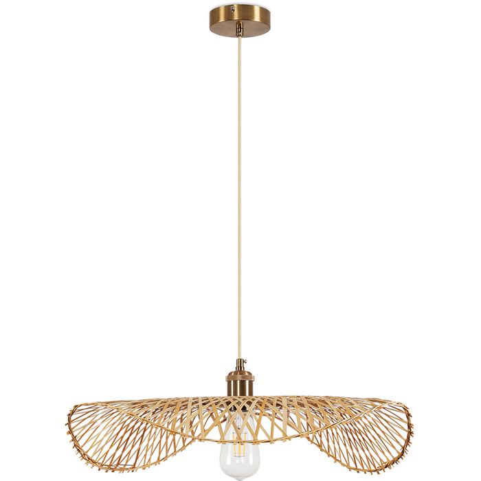Lampe suspendue boho Bali design en bambou tissé - Imani Doré