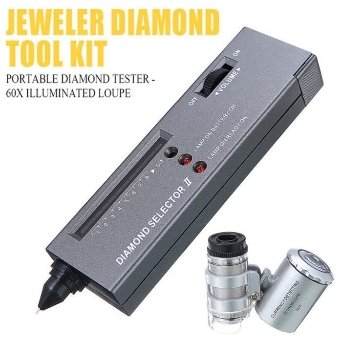 Outil De Test De Détecteur De Bijoux De Gemme De Sélecteur De Diamant De Haute Precision De Stylo Essai De Diamant Avec Cas Pour Expert Novice 98782219