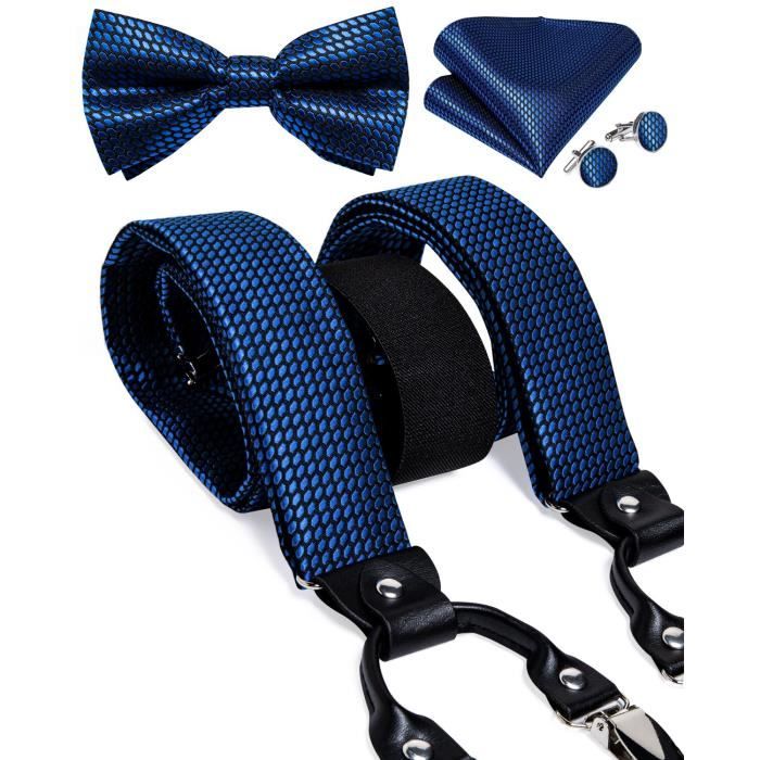 Bretelles homme en élasthanne & cuir véritable (3,5x120cm