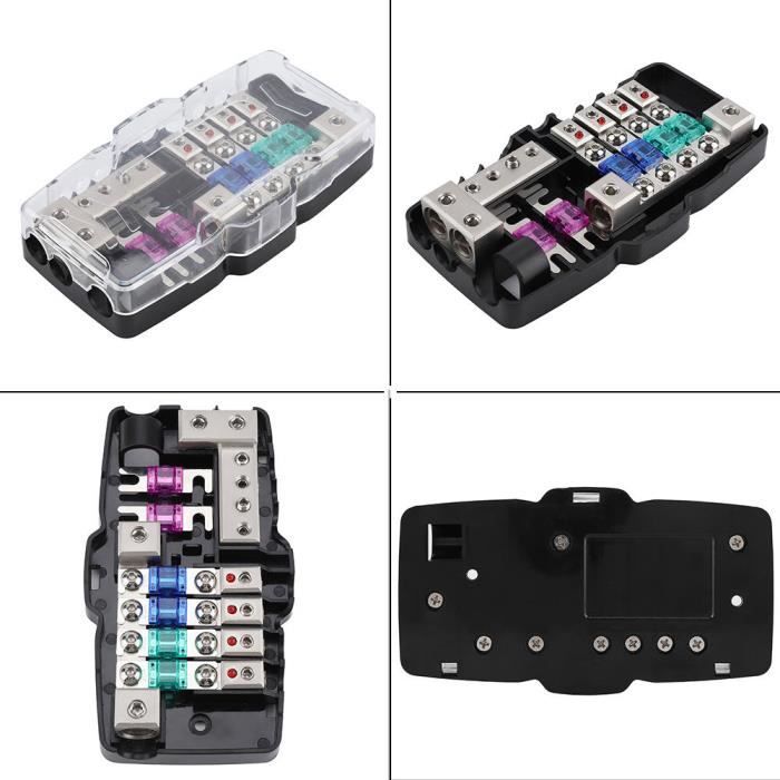 Bloc De Fusibles Audio 4 Voies ANL - Distribution 0/4GA, Indicateur LED, Protection Stéréo