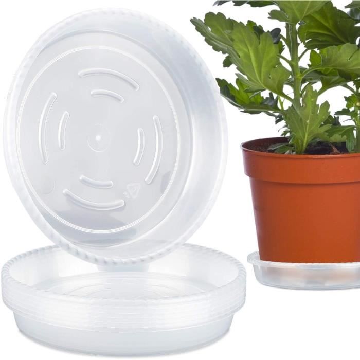 Soucoupe Plante Plastique ,15 Pièces Soucoupes Transparentes Pour Pots