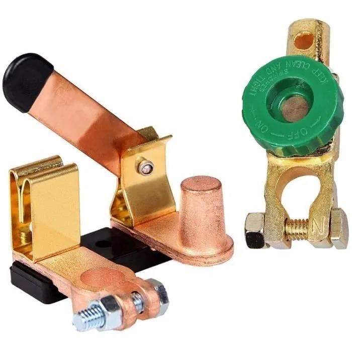 Coupe-circuit Batterie Voiture - 2 Pièces, Interrupteur Universel Pour Borne Négative 15-17 Mm | Alliage Zinc Plaqué Cuivre, Sécurité Contre Les Courts-circuits