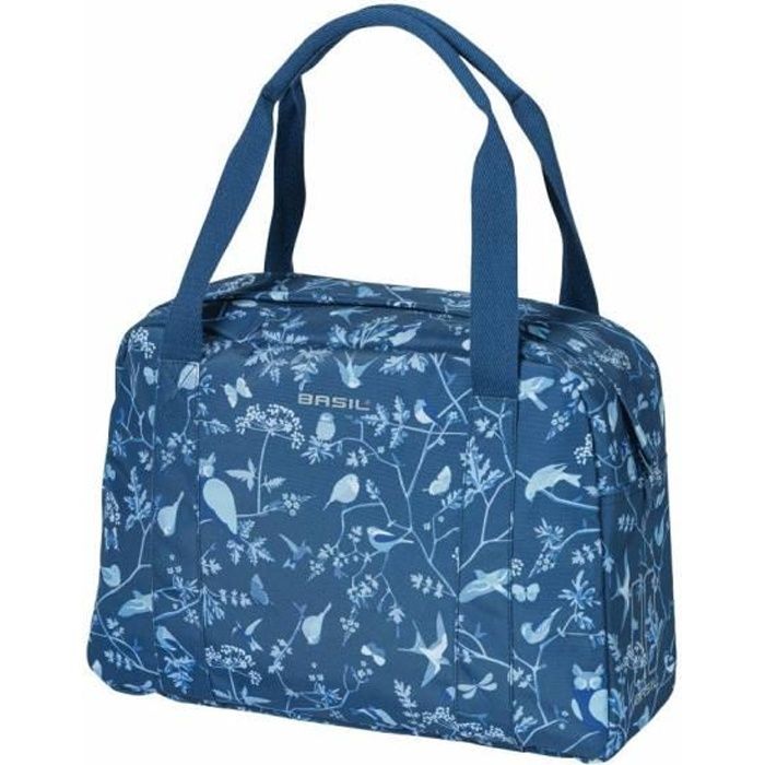Sac velo basil wanderlust 18l bleu indigo fixation rapide hook-on sur porte bagage avant-arriere (44x17x31cm)