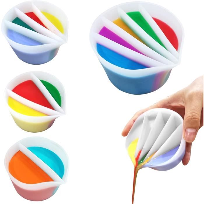 Coupelle Silicone Fendue Pour Art Fluid - Versement Peinture Résine - Réutilisable Et Lavable