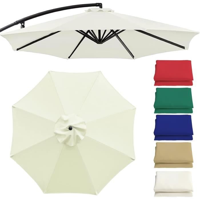 Auvent De Rechange Pour Parasol De Jardin Extérieur à 8 Baleines Robuste Et Epais 3m Gris Auvent Uniquement 97046817