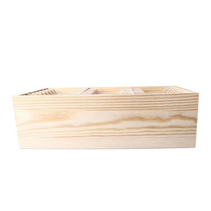 Boîte De Rangement Bureau En Bois Massif - Organisateur Multifonction Avec Tiroirs - Pour Papeterie, Bijoux, Accessoires