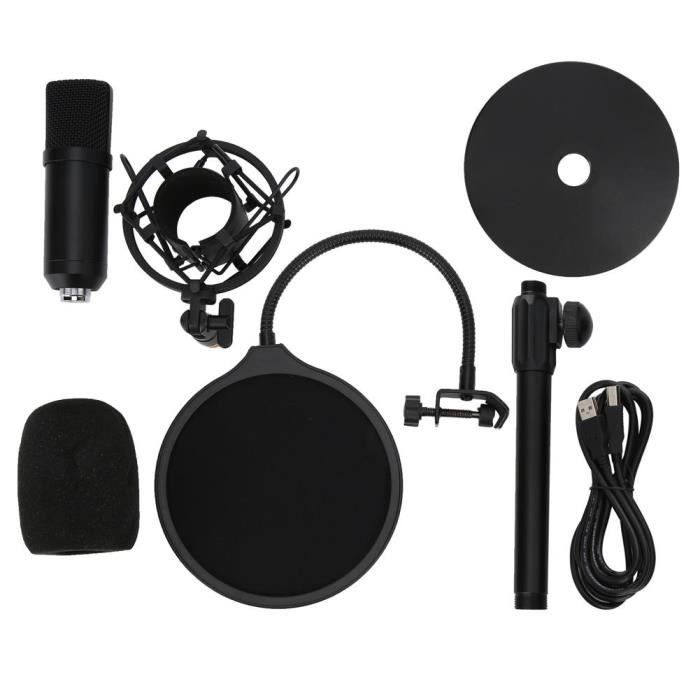 Ensemble Podcast Complet - Micro Condensateur + Console Effets Voix - Compatible PC, Smartphone, PS5, Xbox