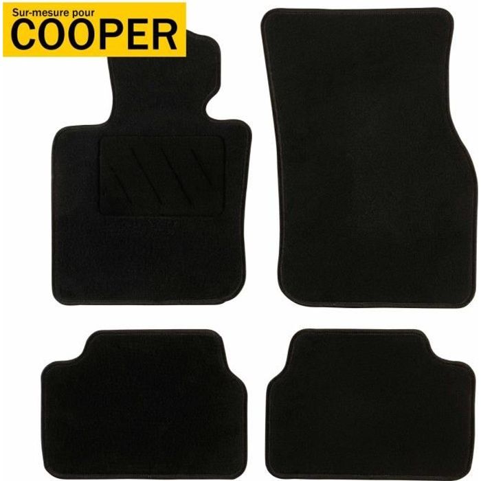 DBS  - Tapis voiture / auto - Sur Mesure pour MINI ONE et MINI COOPER F56 3 portes (2013 - 2020) - 4 pi&egrave;ces - Antid&eacute;rapant - Moquette 