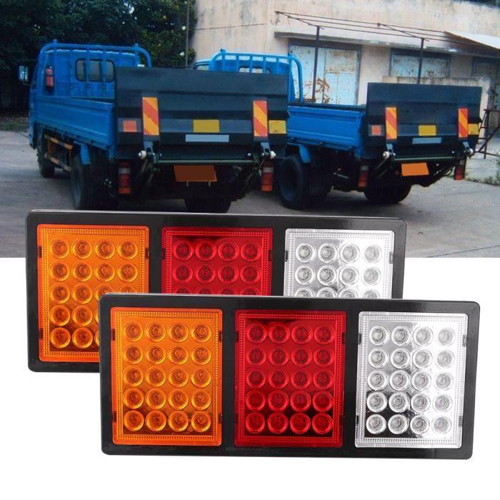 2 Feux Arrière Pour Camion Iveco/Peugeot - E-Mark - 6 Fonctions - Universel Remorque
