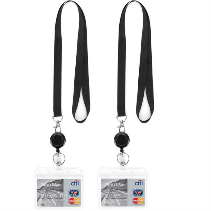 10 Sets Porte-badge Avec Cordon Cou - Transparent, étanche, Crochet Pivotant, Pour Bureau/école - 2