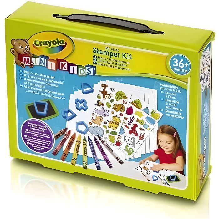 jeu de tampons - crayola - mon 1er kit de tampons - loisir créatif - mixte - enfant - 24 mois - 2 ans