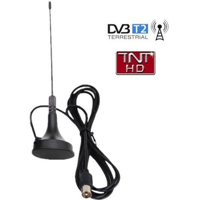 Antenne Intérieure Oehlbach Scope Max Pour TNT HD/DVB-T2 - Amplifiée, Filtre LTE, Design Carbone