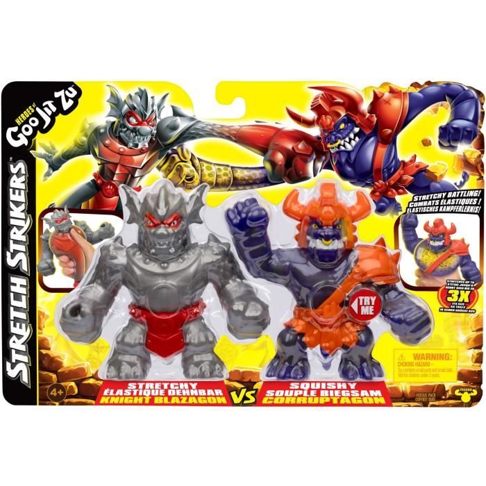 Duo de Figurines Strikers Blaz vs Corr 11cm HEROES OF GOO JIT ZU Combat épique avec armures de guerriers