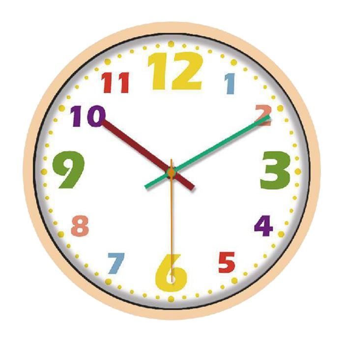 Dire Horloge Temps D Enseignement 12 Pouces Silencieux Mouvement Analogique D Apprentissage Horloge Pour Enfants Cadre Jaune Cdiscount Maison
