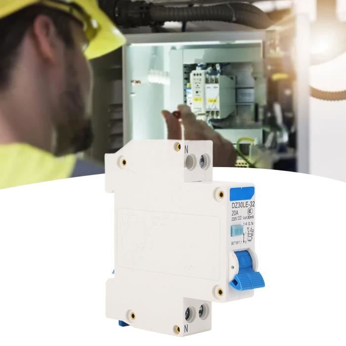 Disjoncteur Différentiel Type A 30 MA - 1P+N - 220V - 6A à 40A - Protection Fuite à La Terre - 7