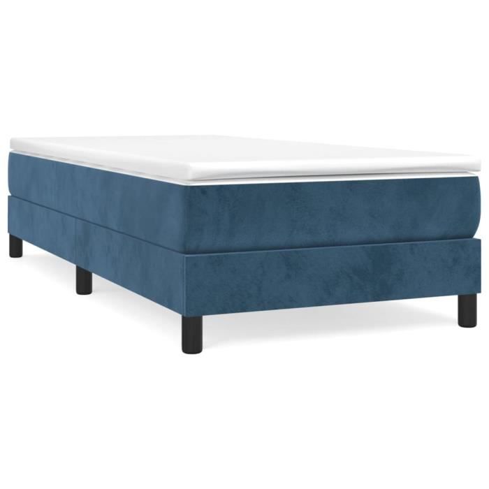 Sommier à ressorts de lit - KEENSO - Dbaiyi-Ddis - Bleu foncé - Tapissier - 1 personne