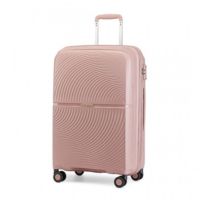 Valise Rigide KONO 75 Cm - 105 L - Gris - Trolley 4 Roues - ABS - Unisexe