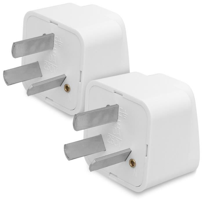 2x Adaptateur Voyage pour Italie Type C /& F vers Prise murale Type L