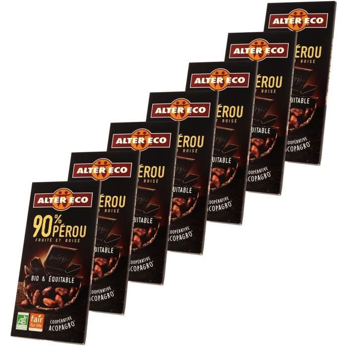 Barre De Chocolat Individuelle Eco Noir 90 Bio & Équitable Fruité