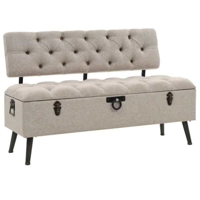 Banc de rangement - MOTHINESSTO - LY5704 - 110 cm - Crème - Vintage
