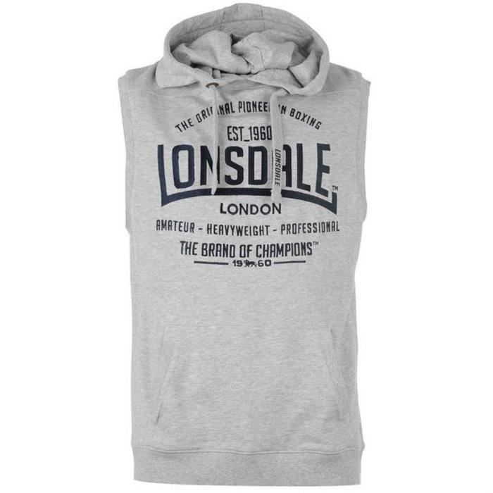 Sweat-shirt à Capuche sans manche Lonsdale Homme Gris Gris clair -  Cdiscount Prêt-à-Porter