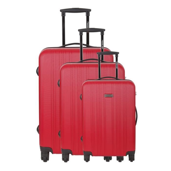 Travel One Set De 3 Valises Rigide Abs 4 Roues S M L Cuenca Rouge