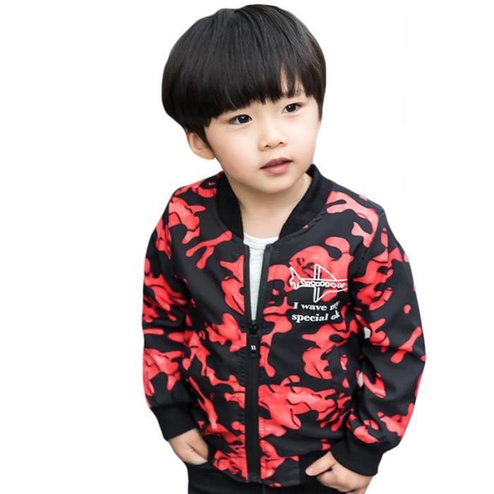 Veste Enfant Garcon 2 14 Ans Aviateur Blouson Camouflage Garcon Rouge Cdiscount Pret A Porter