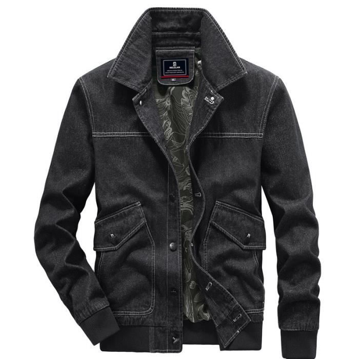 RED BRIDGE Veste En Jean Homme - Blouson Denim Transition Avec Boutons Et Poches, Style Décontracté
