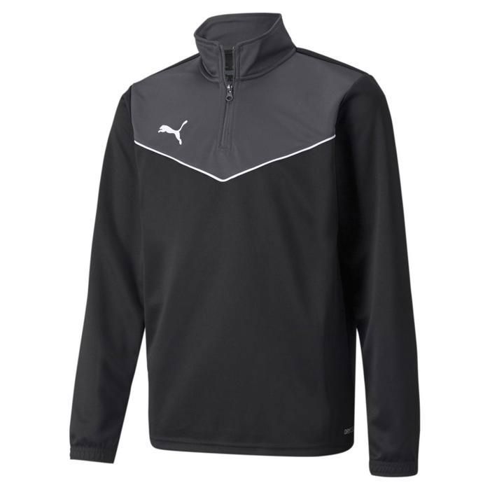Maillot de football PUMA INDRISE manches longues 1/4 zip pour junior en polyester noir