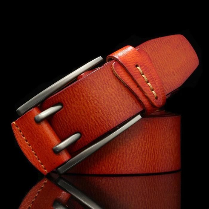 Hengwin Sac De Ceinture En Cuir Véritable Pour Hommes - Étui Téléphone IPhone 16 Pro Max 15 14 Etc. - Marron Rétro - Pratique Et Élégant