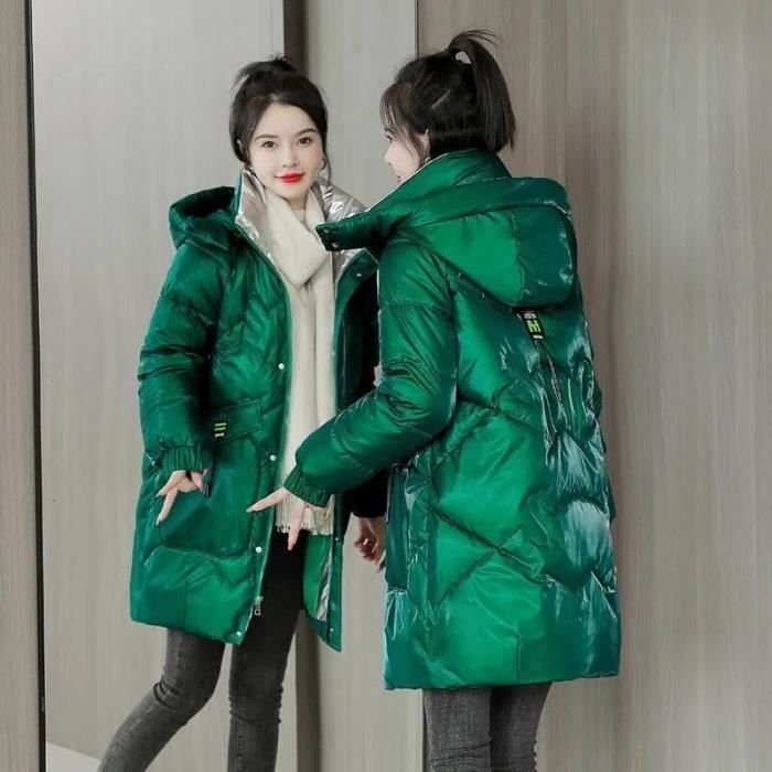 Manteau D'hiver Femme Grande Taille Rouge Velours - Coton épais, Style Parka Années 90 - Neuf Avec étiquettes