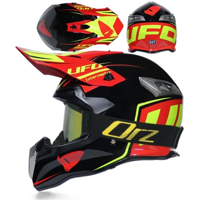 Casque Motocross/VTT Intégral - Pack Avec Lunettes, Gants, Masque, Tailles S à XL, Certification DOT/ECE
