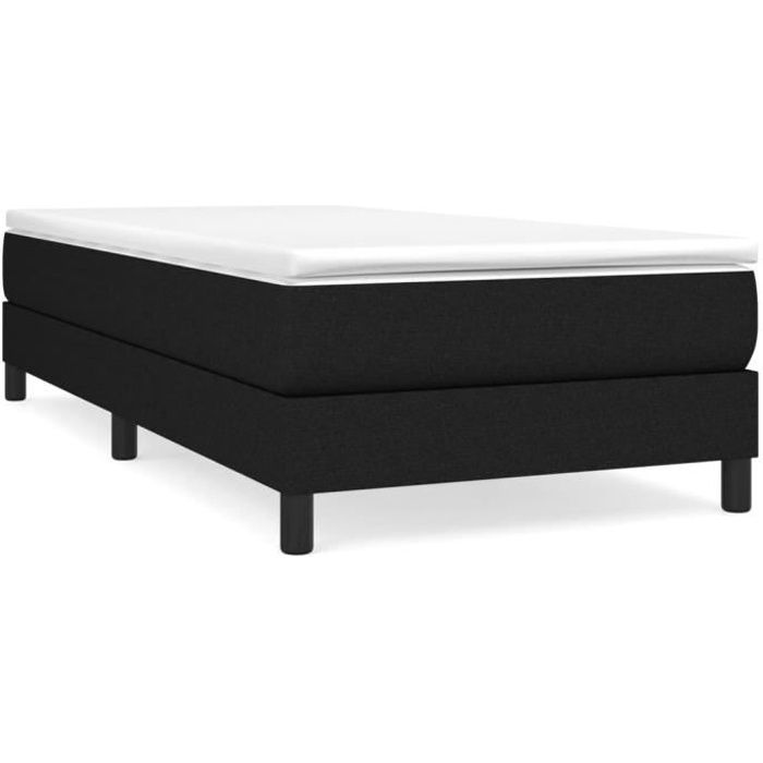 Cadre de lit à sommier tapissier - OMABETA - Noir - 90x190 cm - Meubles haut de gamme