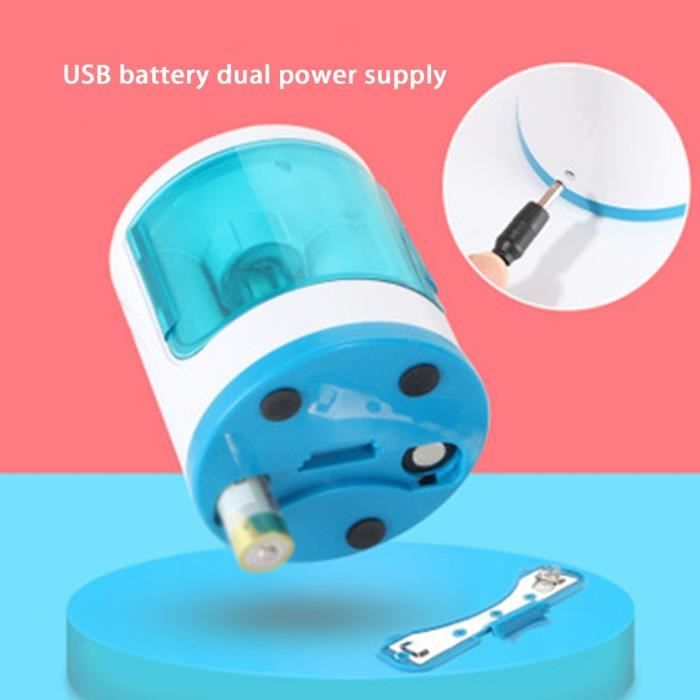 Taille-Crayon Électrique Professionnel - Double Ouverture 6-12mm, USB/Batterie, 4 Lames Rechange