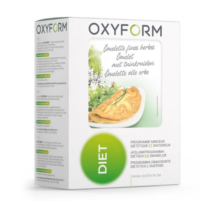 Oxyform Omelette Protéinée diététique |12 sachets I Saveur Fines Herbes I Préparation Protéine I Enrichie Vitamines | Faible Sucre