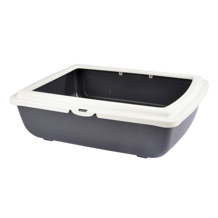 Meilleurs prix pour Bac à Litière - Paris Prix - Bicolore - 46cm - Gris & Ivoire - Pratique et Efficace