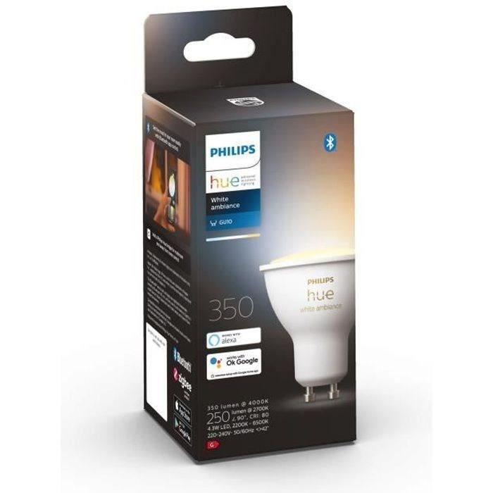 PHILIPS Hue White Ambiance - Ampoule LED connectee GU10 - Co