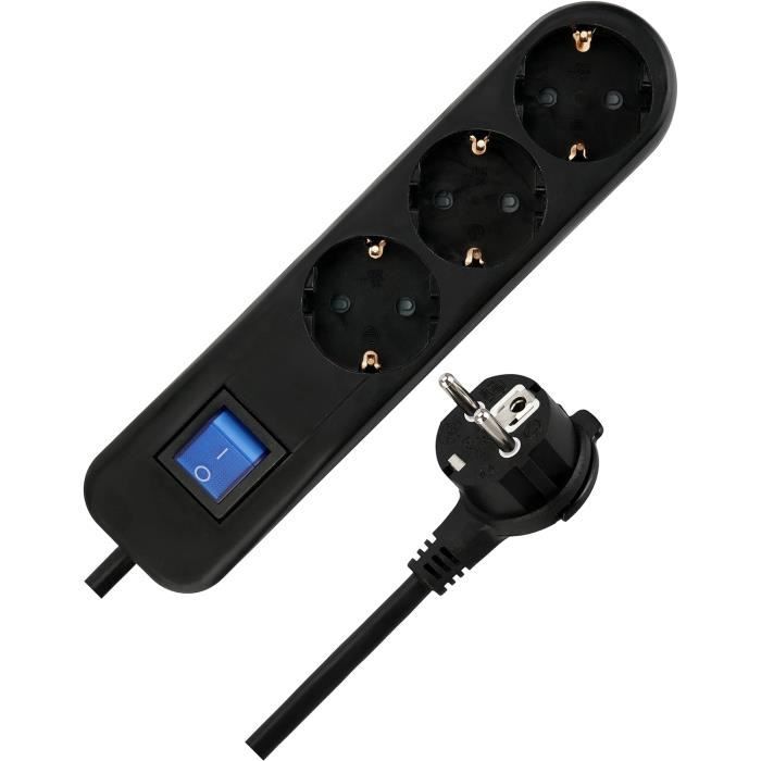Ice Rallonge Multiprise 3 Prises Câble 5 M Max. 3500 W Noir[J4750 ...