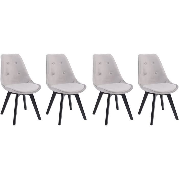 Set De 4 Chaises De Salle à Manger Velours Anthracite – ML DESIGN
