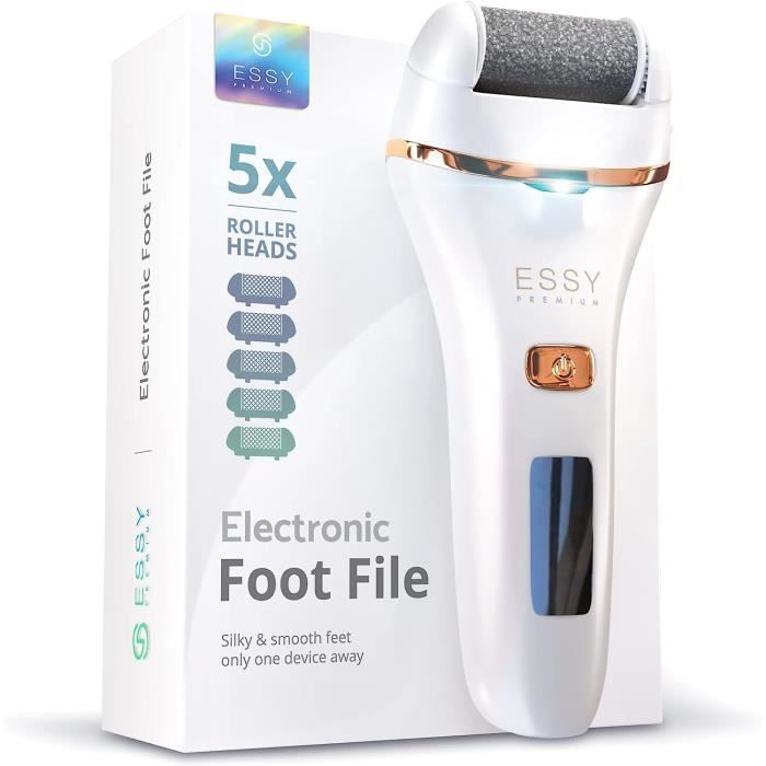 Rapeuse Pieds Electrique Râpe Pieds Pédicure avec 5 Rouleaux de