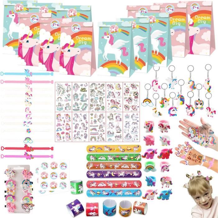 Kit Cadeau Anniversaire Licorne Pour Fille : Porte-monnaie, Masque à Gratter, Stylo, Bandeaux, Bracelets - Idéal Pour Fête, Invités, Déco Thème Licorne