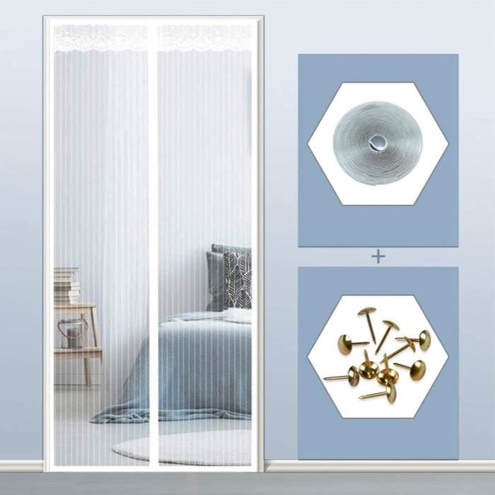 Moustiquaire Fenetre Magnetique 280x205cm Blanc Auto-AdhéSif