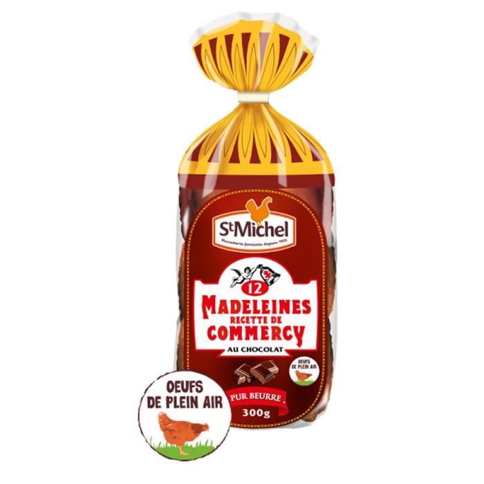 Sachet de 12 Madeleines St Michel, recette de Commercy au chocolat