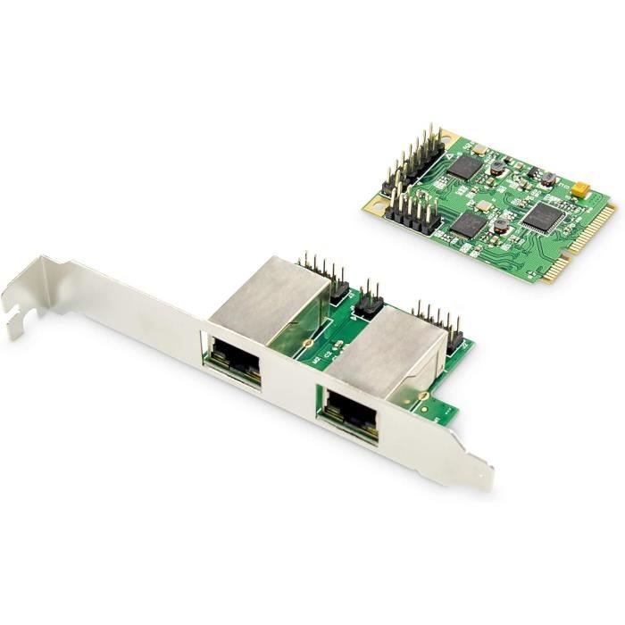 Carte Io - Mini Pcie - Carte Réseau Rj45 - 2 Ports - Gigabit Ethernet ...