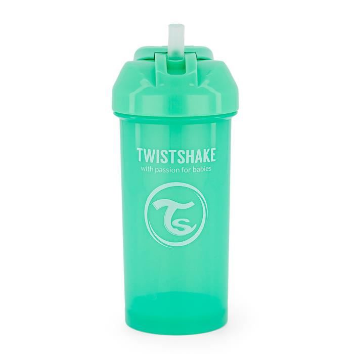 Twistshake Tasse à bec avec paille - Bébé - 360 ml - Biberon étanche - Tasse à bec sans BPA - Entraînement - Enfants -6m+ - Vert