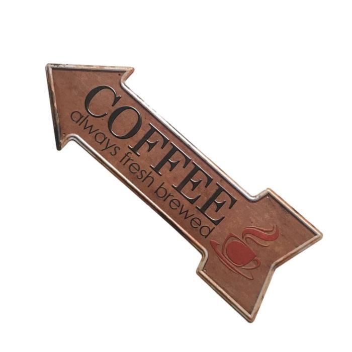 Plaque Métal Vintage Flèche Noire – 12,7 X 43,2 Cm – Style Industriel