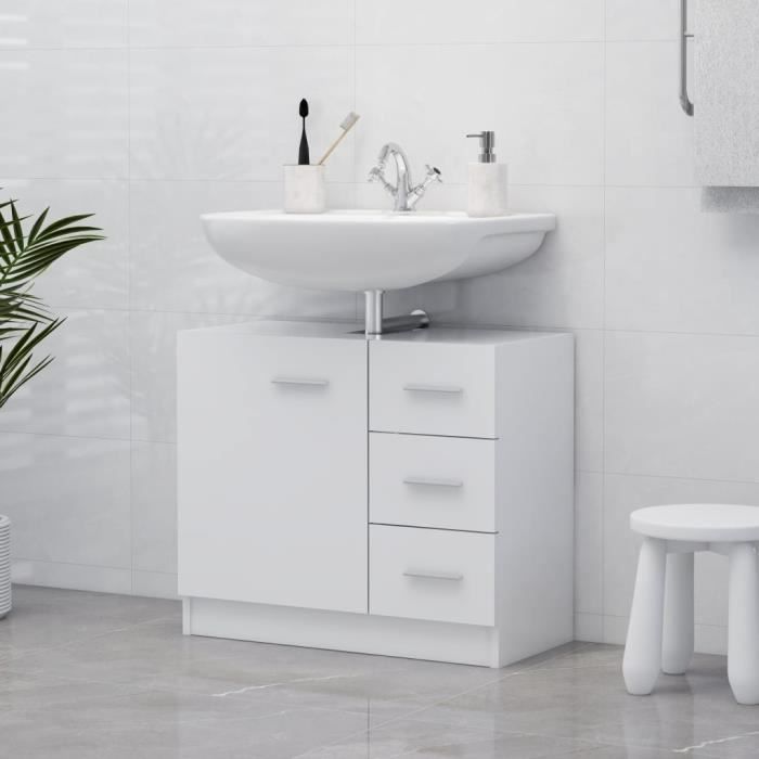PromoMeuble de salle de bain LMT - Armoire dévier Blanc 63x30x54 cm Aggloméré 1593Kg