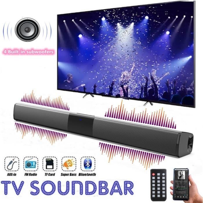 Barre de son VINSIC - Haut-parleur TV Bluetooth 22 pouces - Lecture TF radio FM