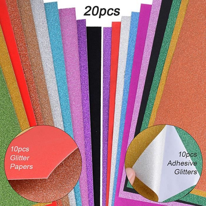 A4 Feuilles paillettes effet auto-adhésif Signe Vinyle STICKY DOS PLASTIQUE CRICUT